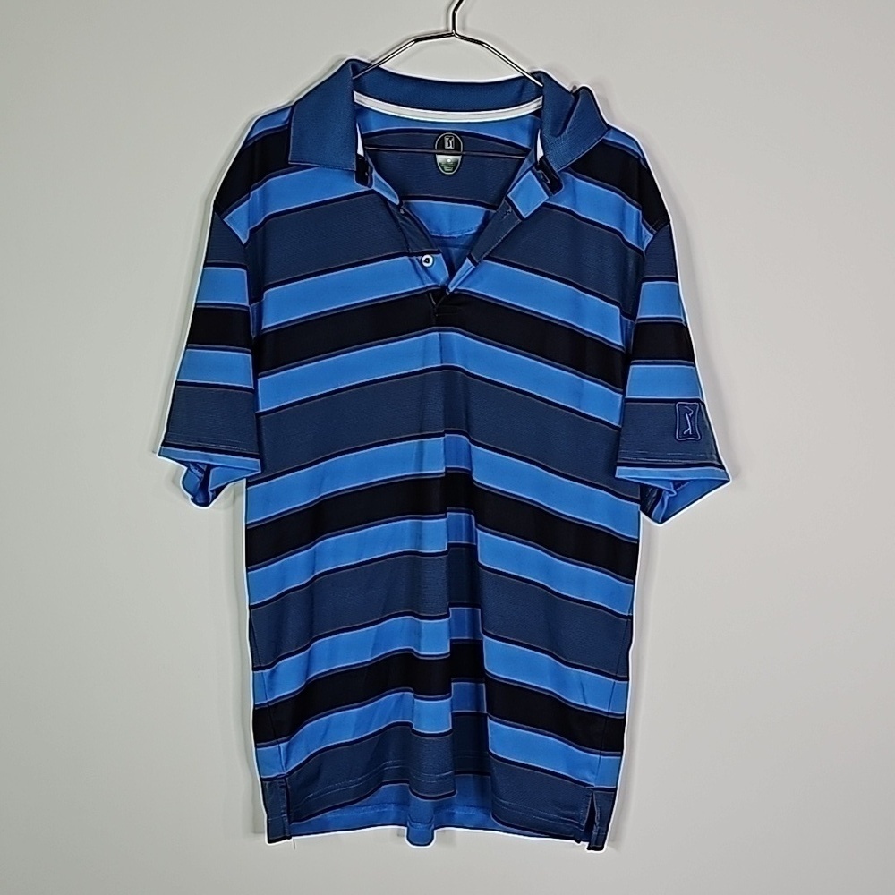 Pga Golf pro series large black and blue short sleeve polo shirt